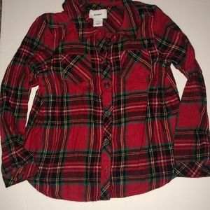 Old Navy boys plaid button shirt